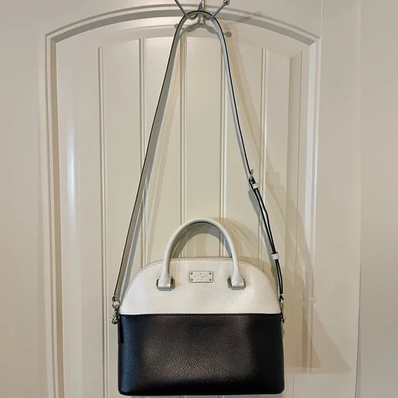 Kate spade Wellesley grove street black and white leather shoulder bag. - Picture 5 of 6